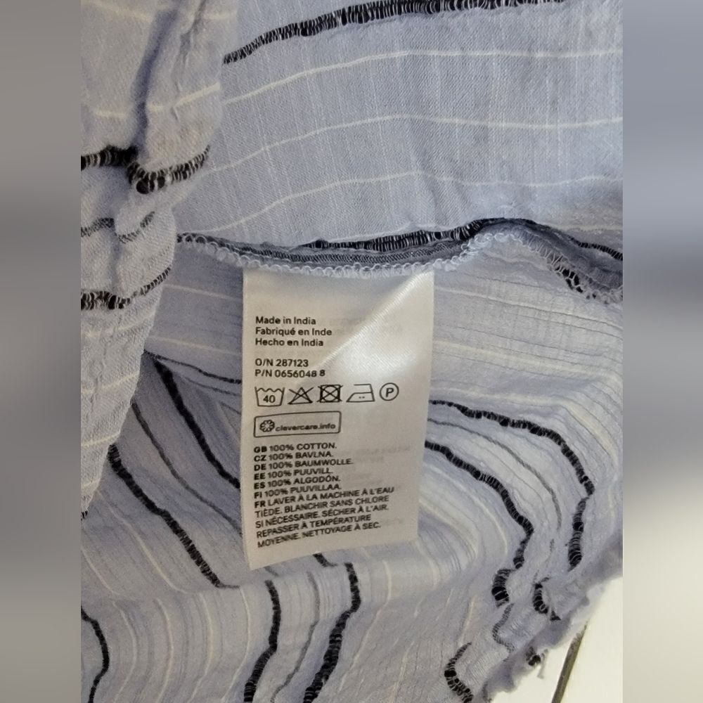 Blue Striped Off Shoulder Blouse - Picture 5 of 5